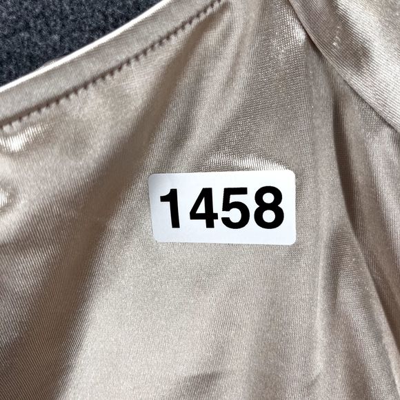 Blue Blush Top womens Large Satin corset Beige Crop Puff short Sleeve sweetheart - Picture 13 of 13